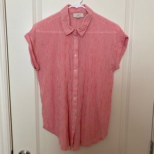 Peach stripe Loft blouse